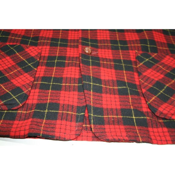 VTG Pendleton Wool Plaid Shirt Jacket 3 Button Pocket Topster Mens M Lumberjack - Picture 7 of 10